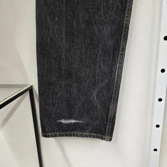 Levi's 501 Button Fly Black Washed Jeans 38x33 - Picture 7 of 8